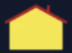Yellow house icon with dark border on dark background